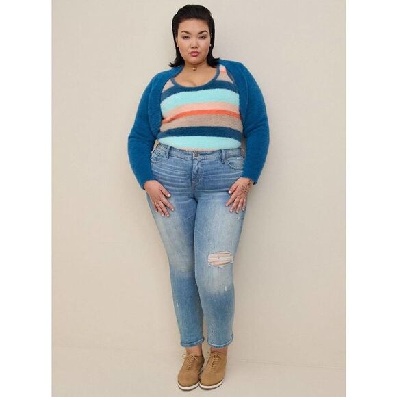 TORRID PULLOVER STRIPED EYELASH KNIT CAMI SWEATER SIZE 2 (CAMI ONLY) - Picture 5 of 9